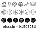 Contact icon set for web and mobile. Button Communication set. Outline style vector illustration 91508238