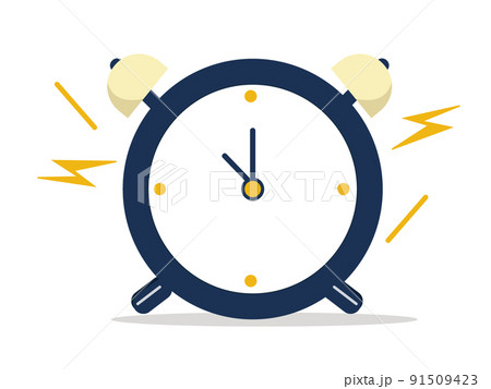 目覚まし時計 アイコン 鳴る シンプル イラスト	 91509423