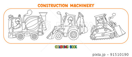 Cars with drivers Heavy construction machinery set 91510190