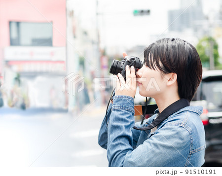 女性フォトグラファー カメラ女子 女性フォトグラファー カメラ女子 91510191