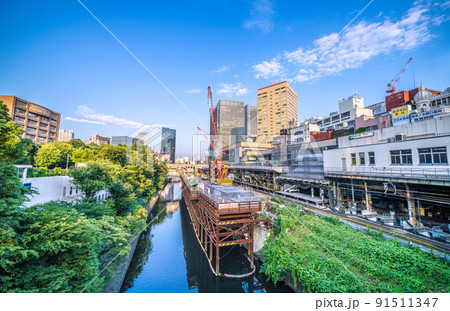 日本の東京都市景観 JR御茶ノ水駅改良工事などを望む 日本の東京都市景観 JR御茶ノ水駅改良工事などを望む 91511347