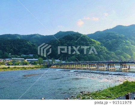 京都府　渡月橋の定番画角 91511979