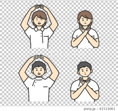Illustration material that makes a gesture of a medical worker's hand Illustration material that makes a gesture of a medical worker's hand 91513061