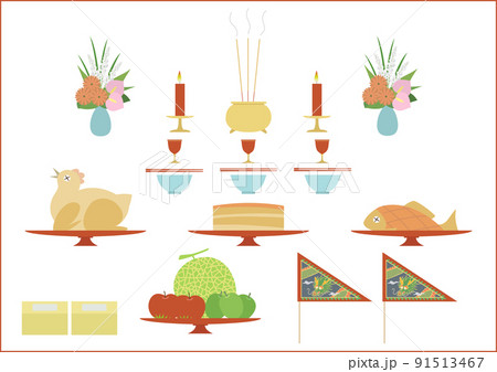 御供え 墓参り お墓参り 91513467