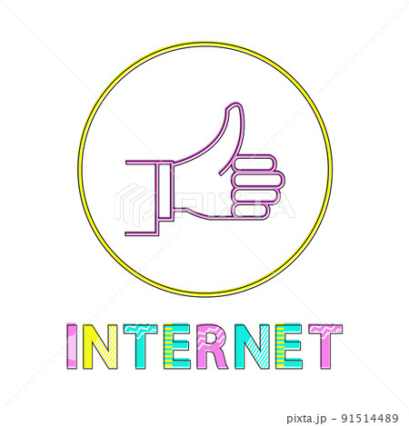 Like sign, vector illustration, linear outline Like sign, vector illustration, linear outline 91514489