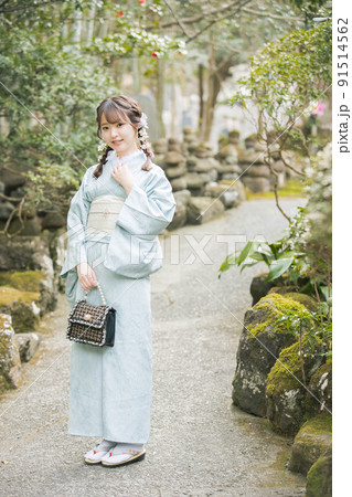 着物女性ポートレート 91514562