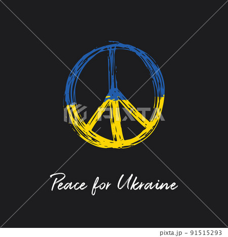 Pray for Ukraine. concept of praying for peace in Ukraine with blue and yellow flag. Vector illustration 91515293