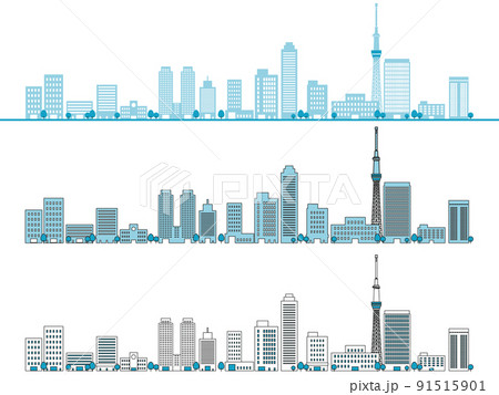 高層ビル　大都市　背景素材 91515901