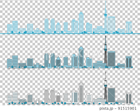 摩天大樓大城市背景素材 91515901