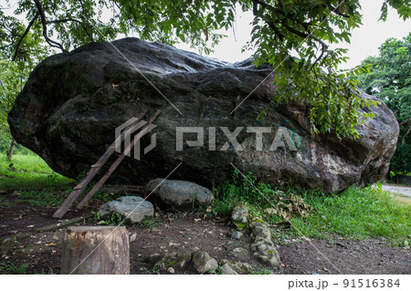 One of the gigantic rocks dragged by the avalanche, caused by the Nevado del Ruiz, that destroyed the city of Armero in 1985 One of the gigantic rocks dragged by the avalanche, caused by the Nevado del Ruiz, that destroyed the city of Armero in 1985 91516384