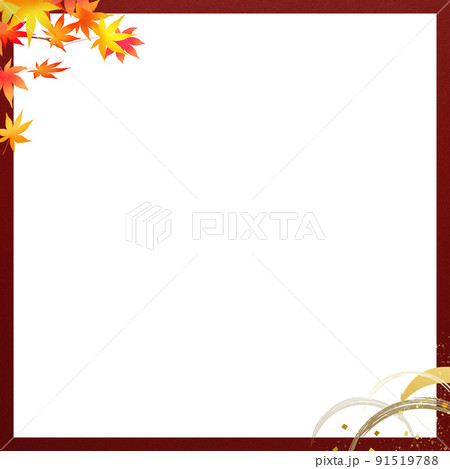 秋の和風フレーム 91519788