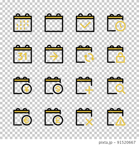 カレンダー 色々なUIアイコンセット カレンダー 色々なUIアイコンセット 91520667
