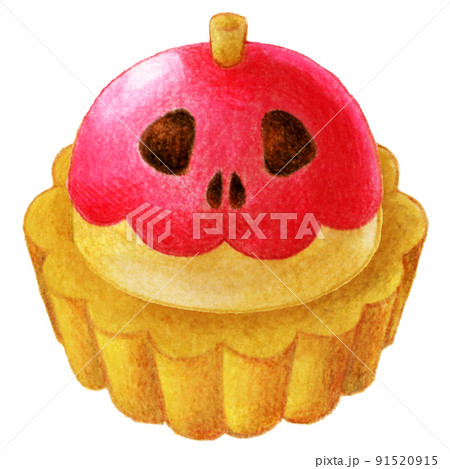 ハロウィンのキャラクタースイーツのワンポイントのイラスト素材
