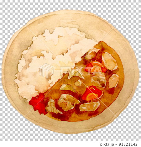 カレーライス 手描き水彩のイラスト素材 [91521142] - PIXTA