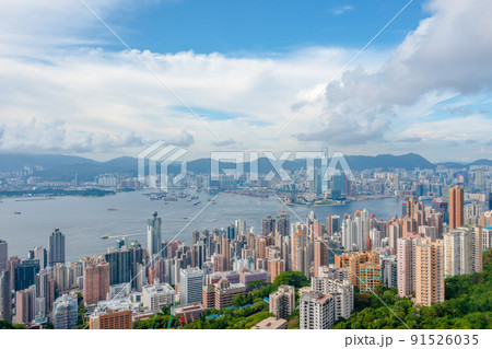 Victoria Harbour, viewing from west side of Hong Kong Island 1 May 2022 Victoria Harbour, viewing from west side of Hong Kong Island 1 May 2022 91526035