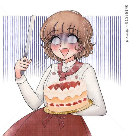 昭和レトロ少女漫画風・ケーキの切り分けが苦手なパティシエール 91526140