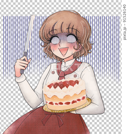 昭和レトロ少女漫画風・ケーキの切り分けが苦手なパティシエール 91526140