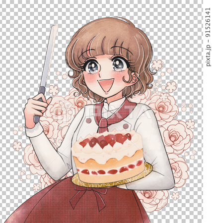 昭和50年代の少女漫画風・かわいい洋菓子店の店員さん 昭和50年代の少女漫画風・かわいい洋菓子店の店員さん 91526141