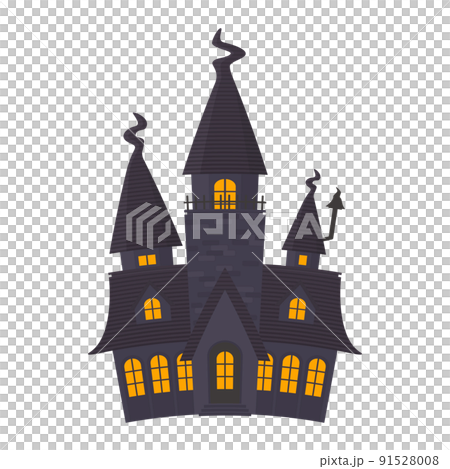 ハロウィンのホラーハウスのイラスト 91528008