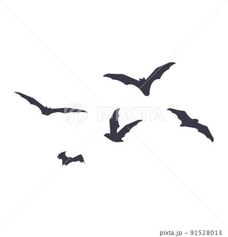 飛んでいるコウモリのイラストのイラスト素材