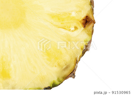Pineapple with slices isolated on white background. Exotic fruit. 91530965