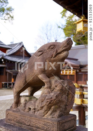 護王神社の狛イノシシ（京都市上京区） 91533069