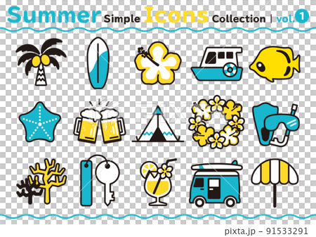 簡單可愛的夏天圖標集 vol.1 91533291