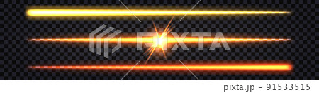 Laser neon light beam, glowing stick with flash explosion enrgy effect. LED luminous lines, electric impulse. Isolated on dark transparent background. Vector illustration Laser neon light beam, glowing stick with flash explosion enrgy effect. LED luminous lines, electric impulse. Isolated on dark transparent background. Vector illustration 91533515