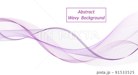 Abstract wave background. Purple swirl swoosh, dynamic flowing waves  isolated on white background.  Trendy design for banner. Undulate curve lines. Vector illustration 91533525