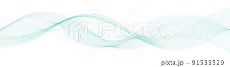 Wave swirl swoosh blue teal color flow Sea water wave air wind dynamic undulate curve line.Smooth swirl design vapor soundwave isolated on white background Transparent veil texture Vector 91533529