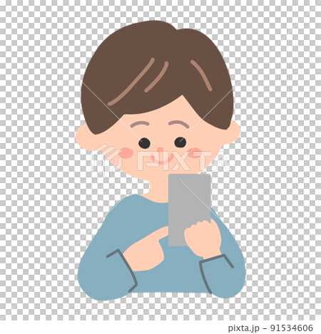 Men looking at smartphones 91534606