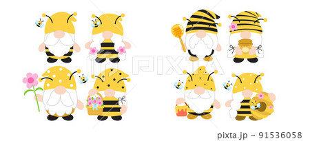 Gnomes Honey Bee Flat Clipart Gnomes Honey Bee Flat Clipart 91536058