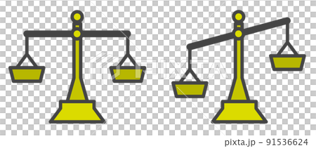 Illustration of a balance that accurately compares weights Illustration of a balance that accurately compares weights 91536624