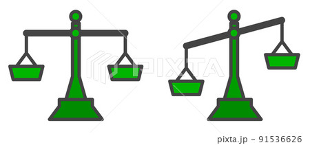 重さを正確に比較する天秤のイラスト 91536626