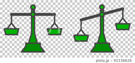 重さを正確に比較する天秤のイラスト 91536626