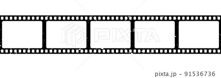 Film strip old effect. Camera roll on white backdrop. Film frame template. Analog video negatives. Empty photo frames. Vector illustration 91536736