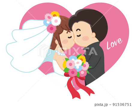 新郎新婦の誓いのキス　結婚式　ウェディング 91536751