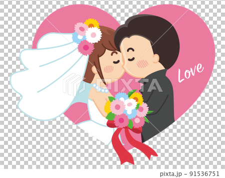 新郎新婦の誓いのキス　結婚式　ウェディング 91536751