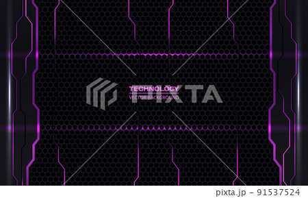 Abstract vector dark gray and violet technology...のイラスト素材 [91537524 ...