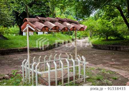 Grave of the Catholic priest Pedro Maria Ramirez Ramos killed in 1948 during the Colombian civil war and known as the Armero Martyr 91538435
