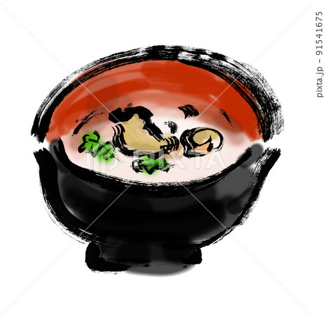 鰻の肝吸の手描き和風イラスト 91541675