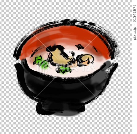 鰻の肝吸の手描き和風イラスト 91541675
