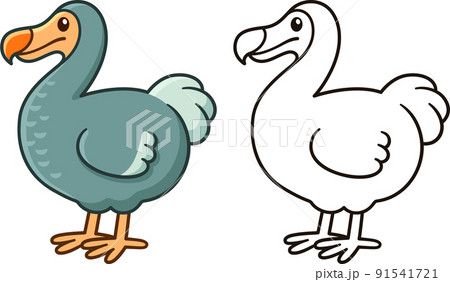 Cartoon dodo bird drawing 91541721