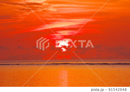 白保海岸からの日の出/沖縄県石垣市 白保海岸からの日の出/沖縄県石垣市 91542048