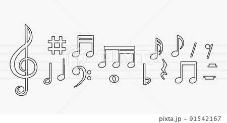 music outline notes set music outline notes set 91542167