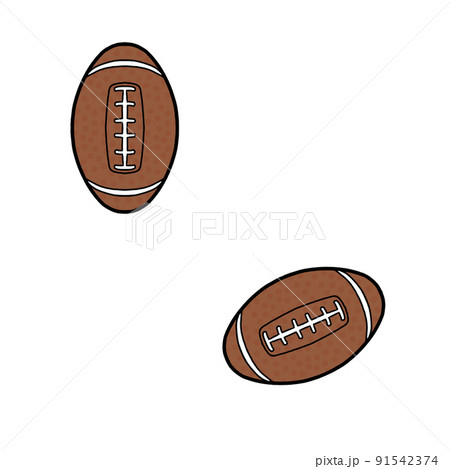 アメフトボールイラストパターン（背景透過） 91542374