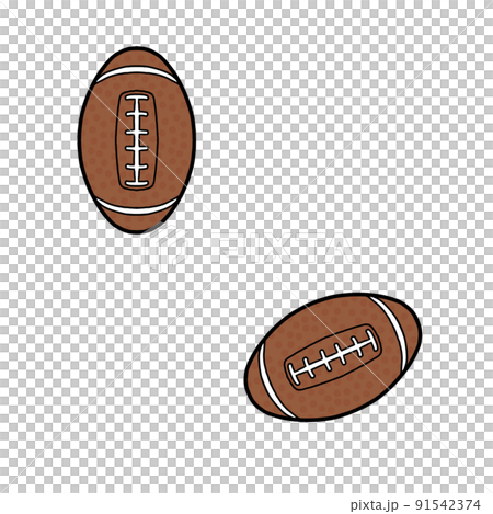 アメフトボールイラストパターン（背景透過） 91542374