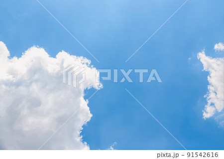 White clouds on the blue sky, copy space for text White clouds on the blue sky, copy space for text 91542616