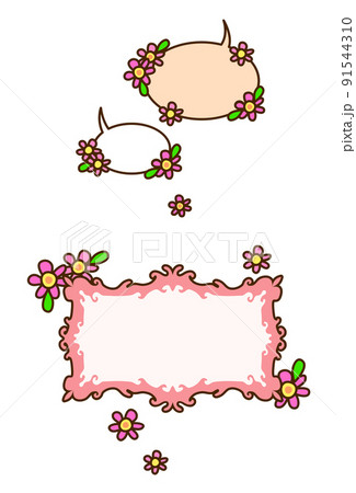 吹き出し 花 デザイン 91544310