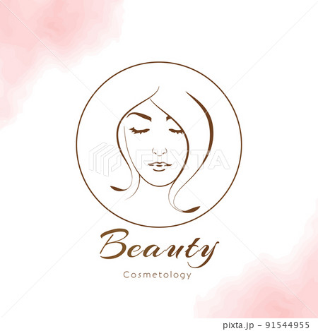Vector woman in gold profile round logo template or abstract concept for beauty salons. Cosmetics, medical center, fashion and beauty industry. Abstract logo. vector file Vector woman in gold profile round logo template or abstract concept for beauty salons. Cosmetics, medical center, fashion and beauty industry. Abstract logo. vector file 91544955